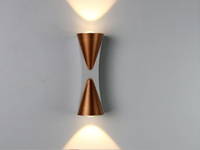 انارة جانبية خارجي عدستني ذهبي وابيض فيترو (up,dawn)