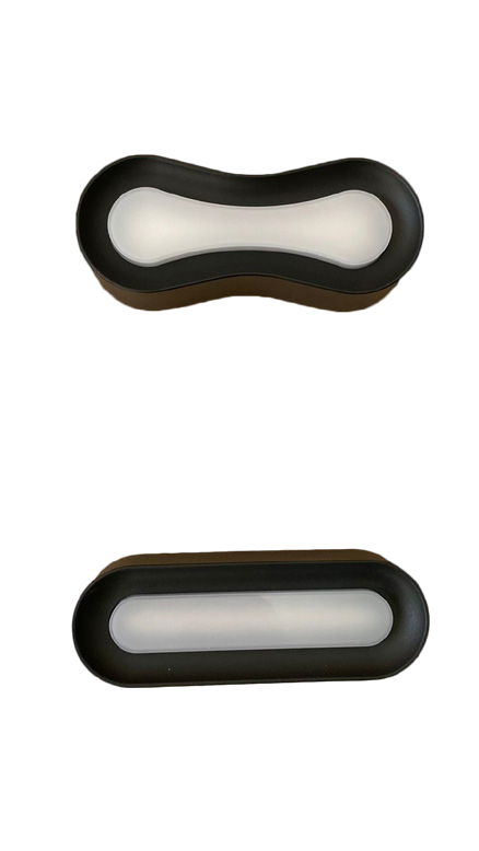 انارة جانبية خارجي عدستين بيضاوي 24اطار اسود وجه مضاء