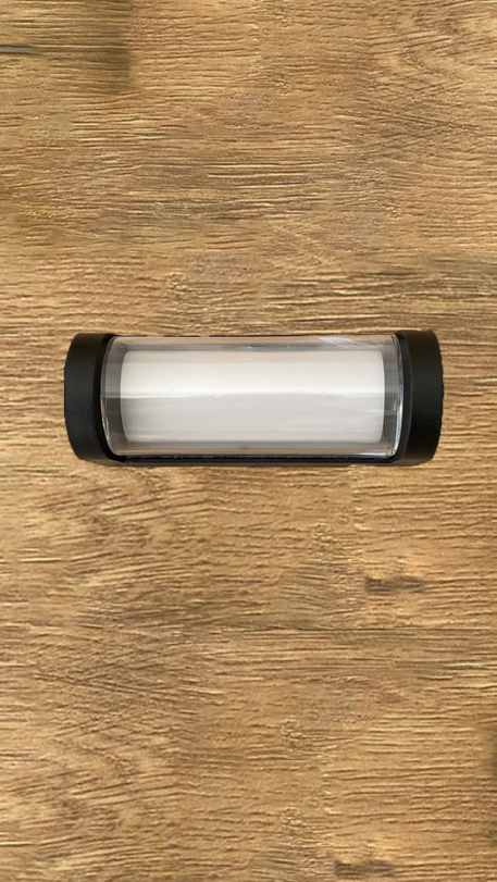 انارة جانبية خارجي وجه مضيء  بيضاوي اطار اسود