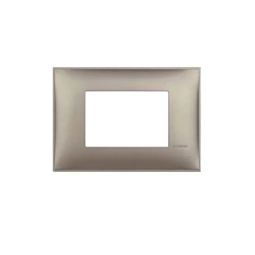 Shabana-Bticino-Electric-Cover-3-Sockets-Titanium-1-new غطاء ثلاثي تیتانیوم مع فریم CLASSIA