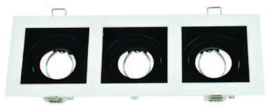 انارة 5 سبوت ترمليس ثلاثي مربع فارغ ابيض اسود (25*9.5)