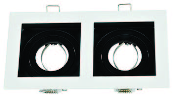 انارة54 سبوت ترمليس ثنائي مربع فارغ ابيض اسود (17*9.2)