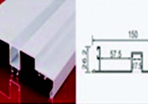 معارض 14-4 ألمنيوم بروفايل ظاهر مقاس 26*150 فتحة 17.5mm الطول 3M