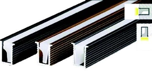 ألمنيوم بروفايل غاطس مقاس 9.5*6.5 مم فتحة 5.8 مم (3m) اسود