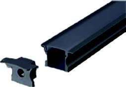 ألمنيوم بروفايل غاطس مقاس 24*14 مم فتحة 17.5 مم (3m) اسود