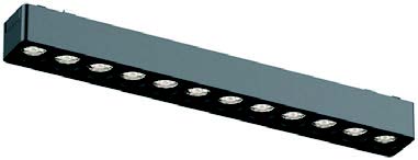 معارض 14-4 وحدة إنارة جريل ماجنتيك رفيع لون أسود 12W 4000K-3000K