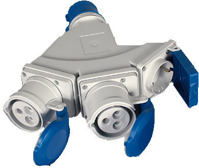 مثلث صناعي + نظام شوكو 3 بن 16A IP44