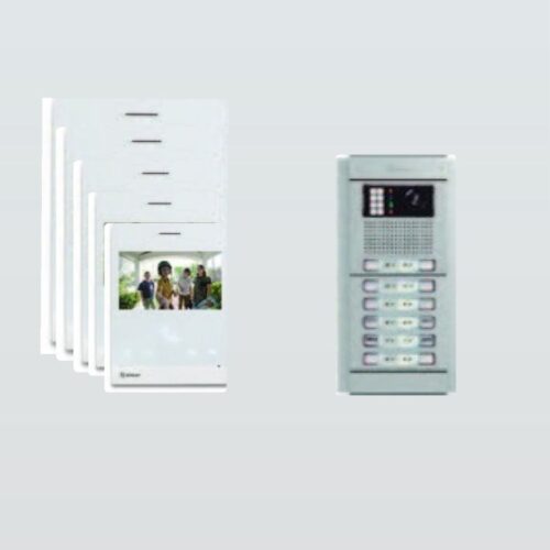 طقم شقة واحدة ملونة بترون جولمر  هاند فري 4 انش+2G سلفر نظام 2 اسلاك