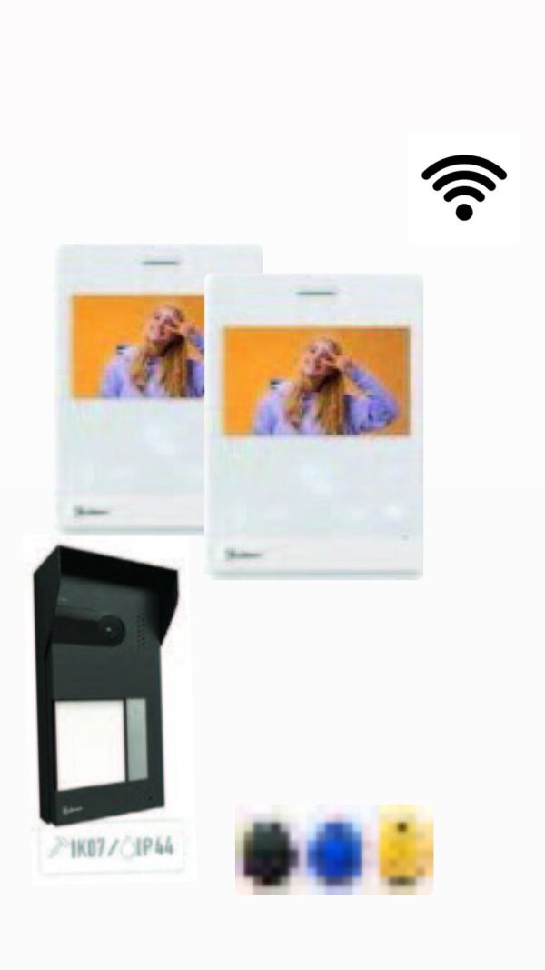 طقم شقتین بشاشة 4 انش ملون بذاكرة ھاند فري مع اكسسز + 2G سول   بمدالیة قابل لاضافة میموري لتخزین الصور + فیدیو للزائر WIFI