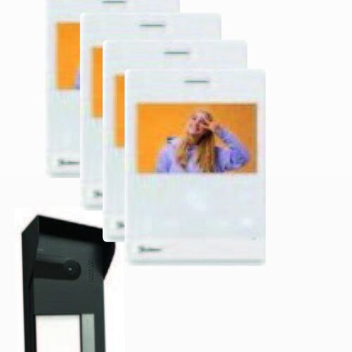 طقم اربع شقق بشاشة 4 انش ملون بذاكرة ھاند فري مع اكسسز + 2G سول  بمدالیة قابل لاضافة میموري لتخزین الصور + فیدیو للزائر