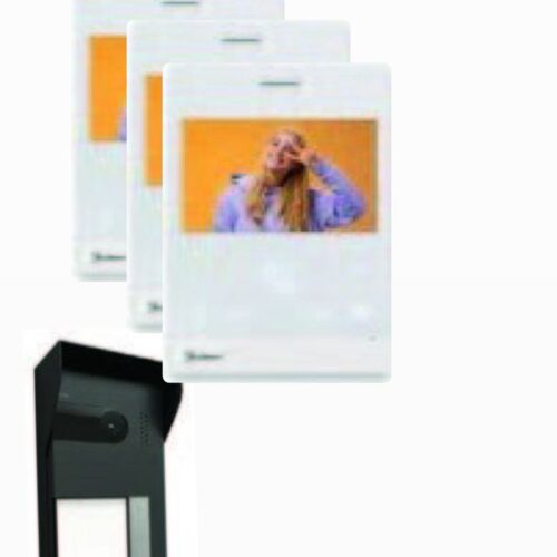 طقم ثلاث شقق بشاشة 4 انش ملون بذاكرة ھاند فري مع اكسسز + 2G سول بمدالیة قابل لاضافة میموري لتخزین الصور + فیدیو للزائر