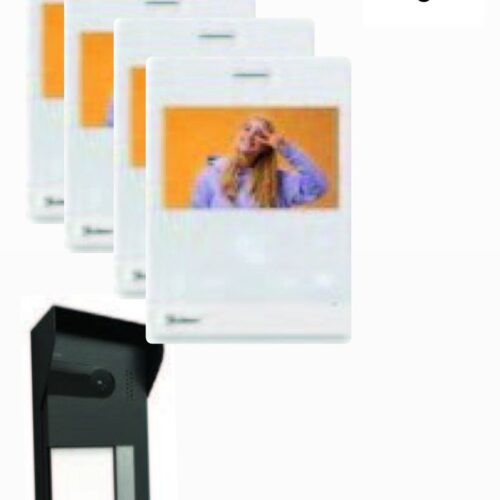 طقم اربع شقق بشاشة 4 انش ملون بذاكرة ھاند فري مع اكسسز + 2G سول   بمدالیة قابل لاضافة میموري لتخزین الصور + فیدیو للزائر Wifi