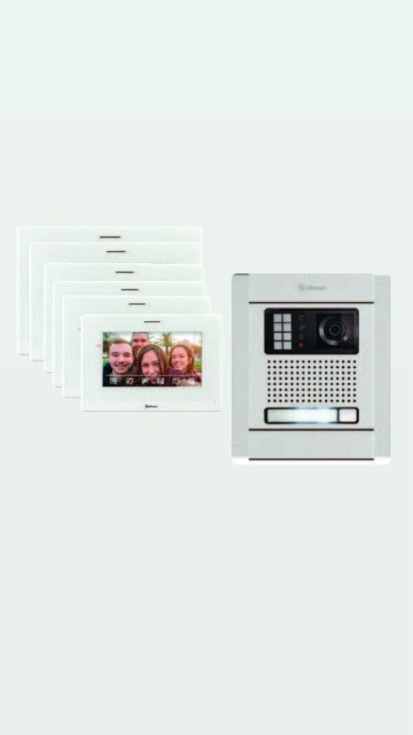 طقم شقة واحدة ملونة بترون هاند فري 7 انش +2G سلفر نظام 2 اسلاك