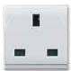 مقبس نظام بريطاني 2P+E 13A 250V ,محمي , وحدتان