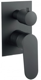 خلاط دوش مخفي 3 مخارج أسود مع محول