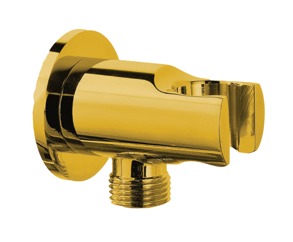 مخرج ماء مع علاقة حائط ذهبي مدورة